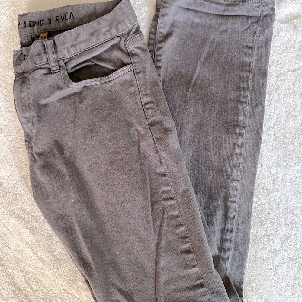 RVCA Kevin Spanky Long Signature Jeans - Grey - Size 32 X 30